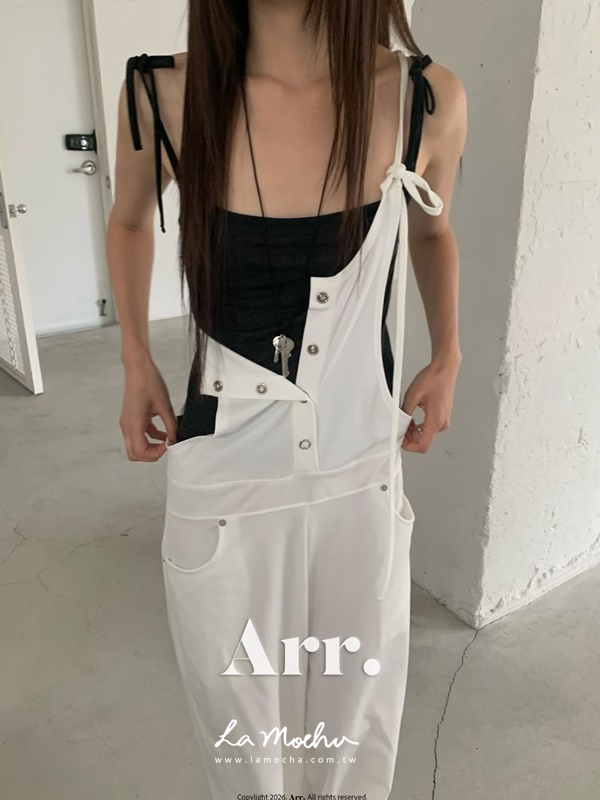 細肩涼感滑布美背吊帶褲